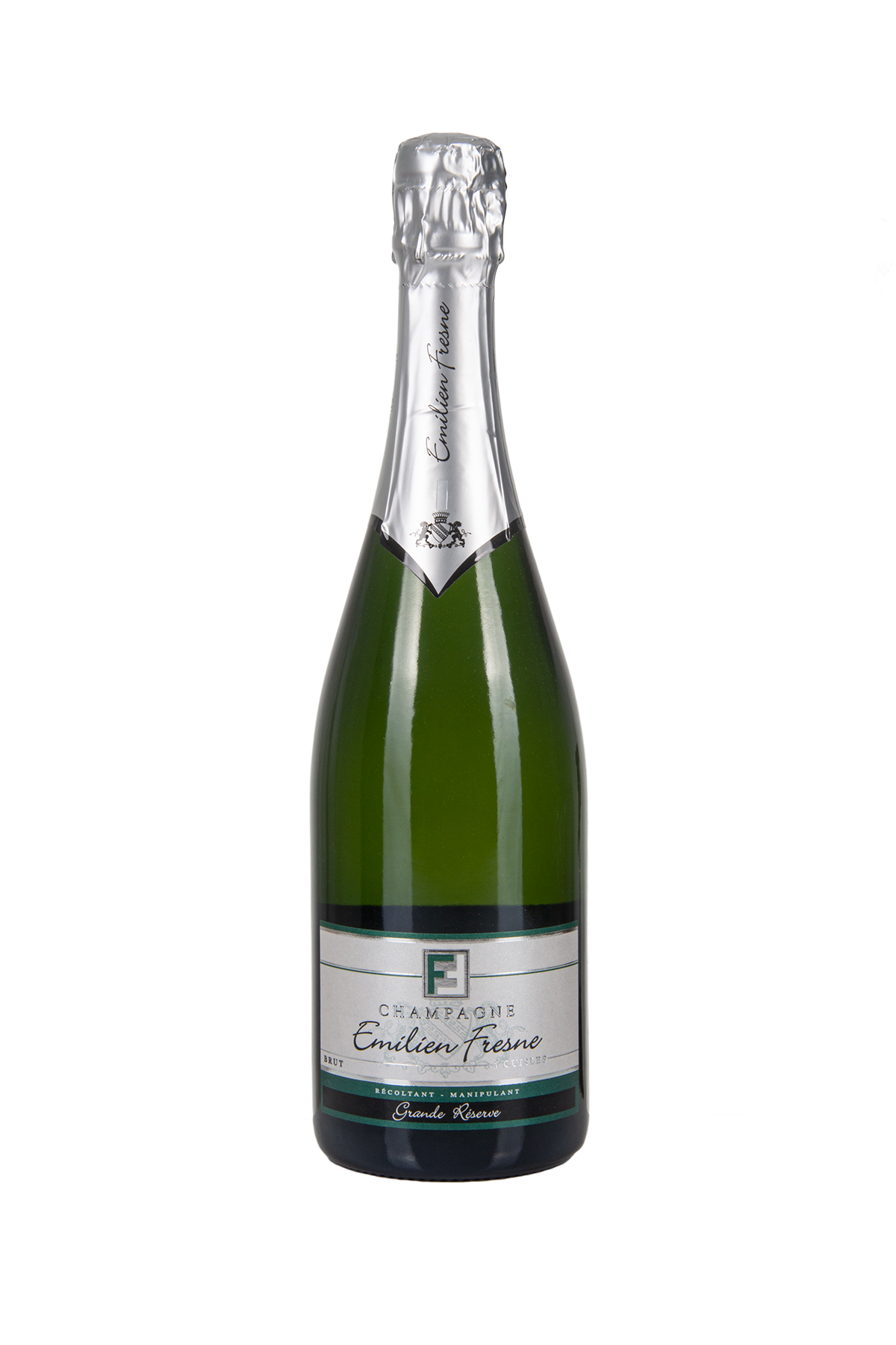 Das Bild zeigt die Flasche Champagne AOC Brut Emilien Fresne - Cuvée La Grande Réserve