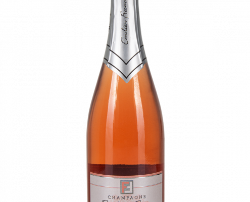Das Bild zeigt die Flasche Champagne AOC Brut Emilien Fresne Rosé d´Assemblage